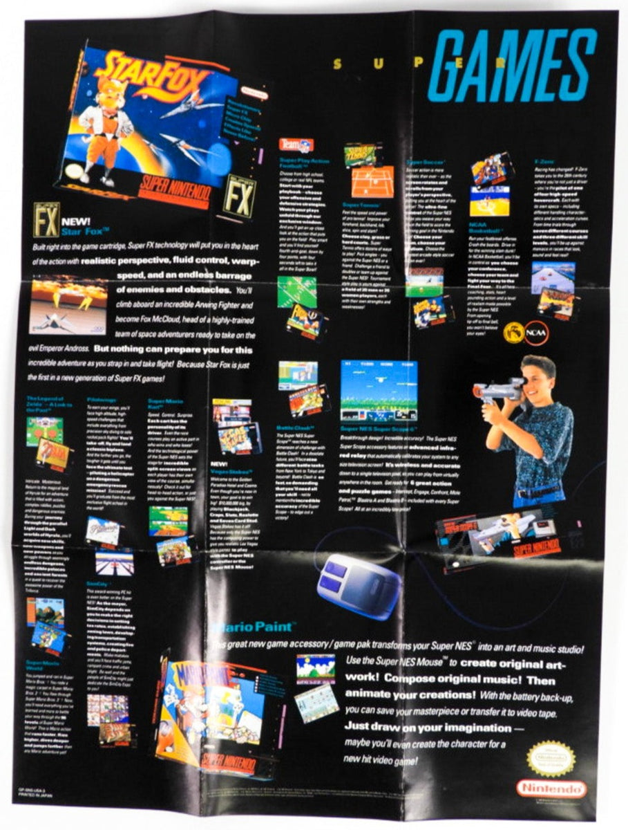 Nintendo Super [Poster] SNES) (Super / – Games RetroMTL