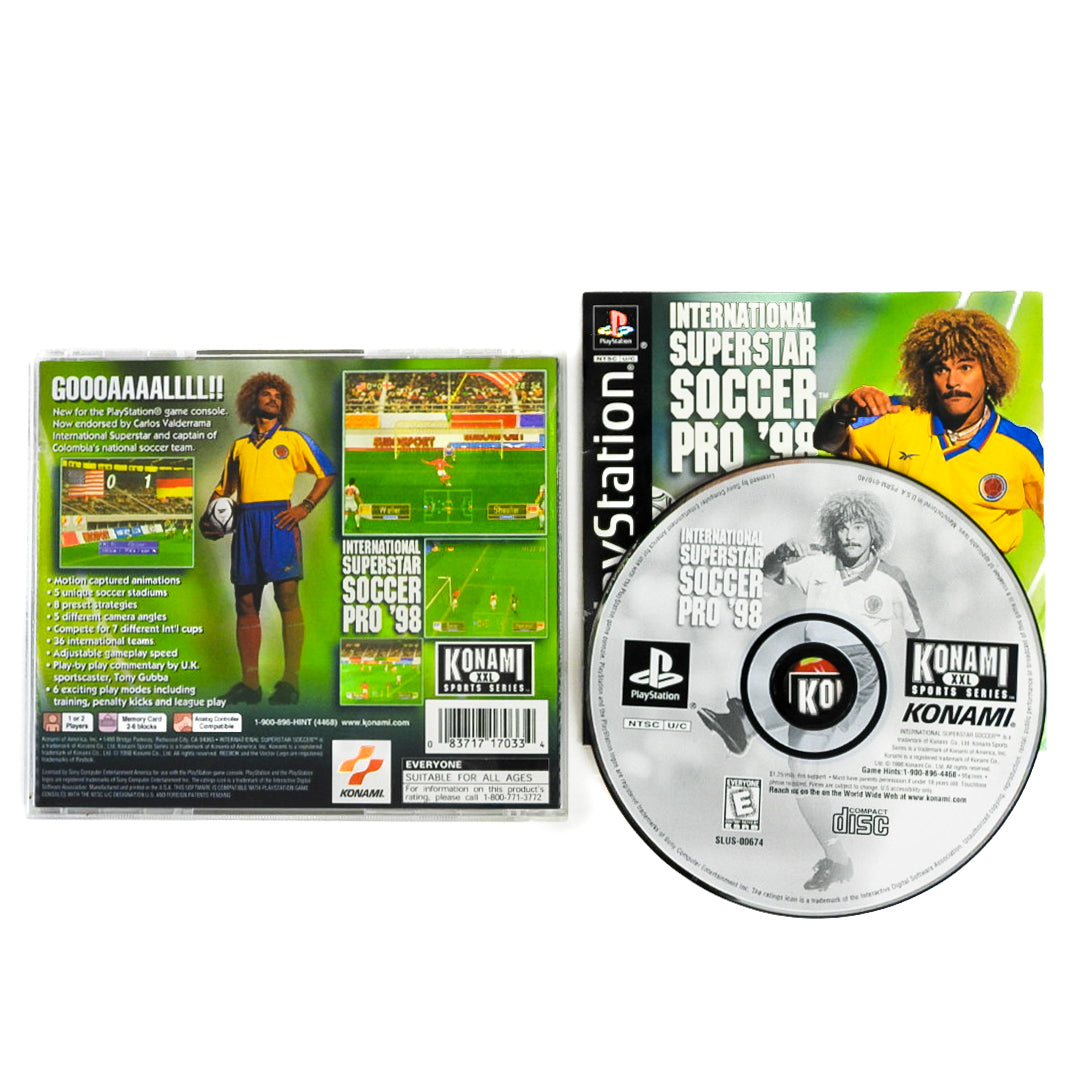 INTERNATIONAL SUPERSTAR SOCCER PRO 98 - JOGO REPRÔ PARA PLAYSTATION 1