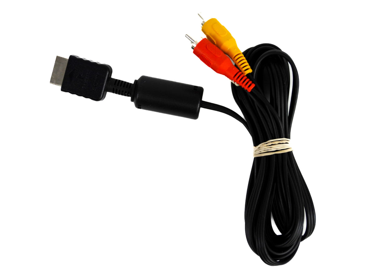 6ft Playstation AV Cable - Compatible With PS1, PS2 & PS3, Composite RCA Video Audio Cord