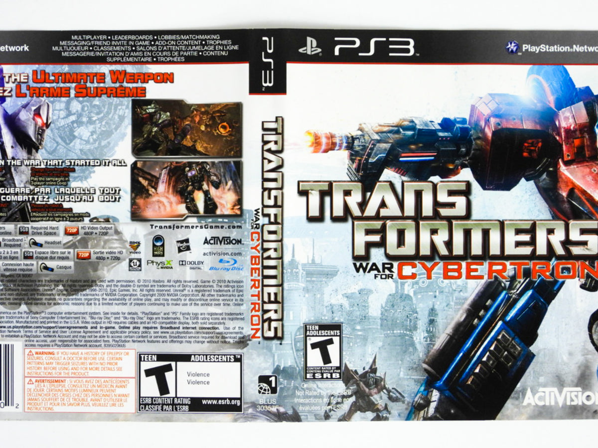 Transformers: War For Cybertron (Playstation 3 / PS3) – Retro MTL