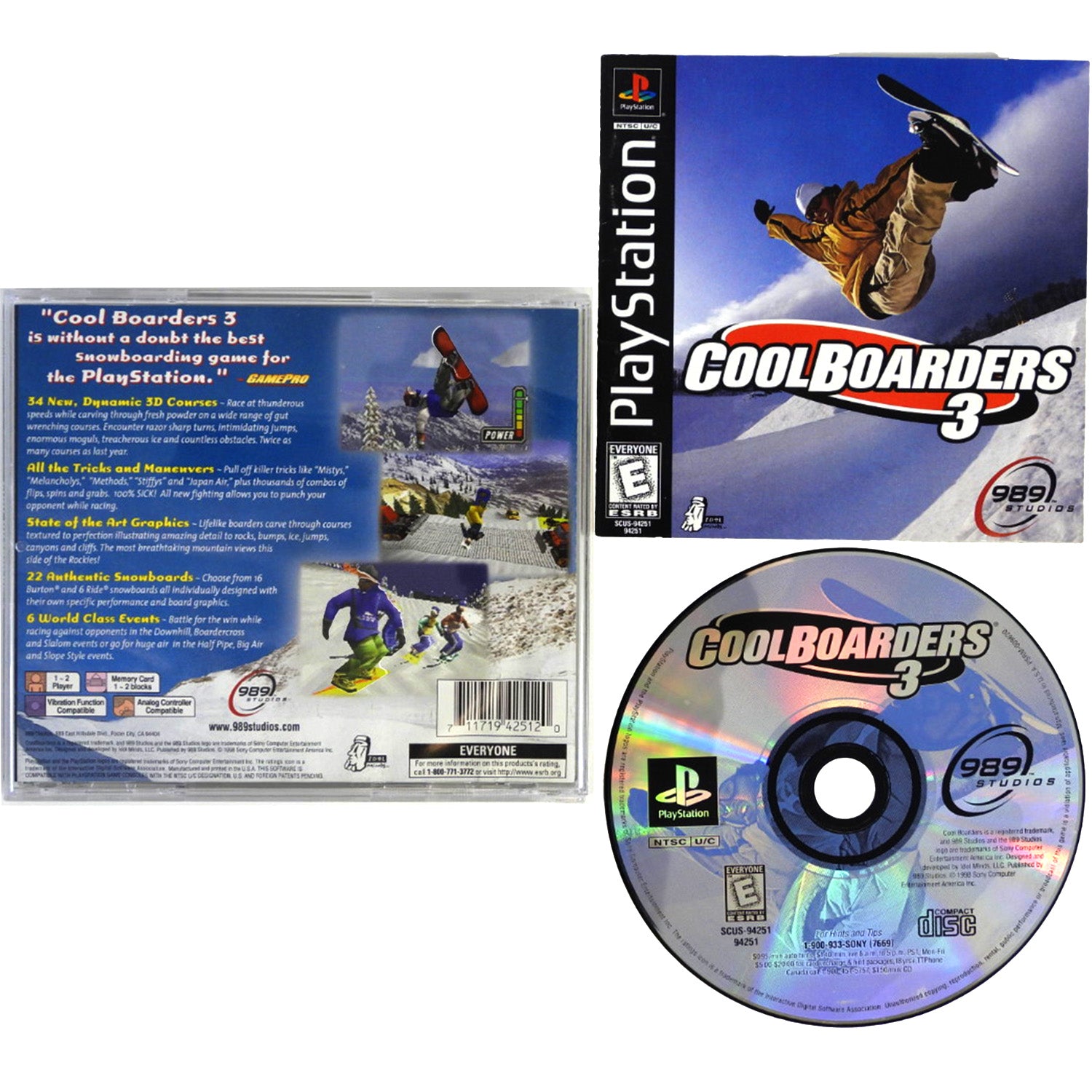 Cool Boarders 3 – PS1 – Version Française – Occasion