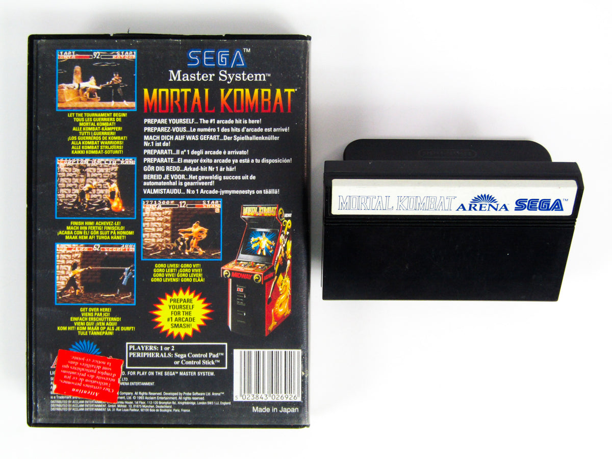 Mortal Kombat 2 Master System PAL - Prix - Photo - Présentation
