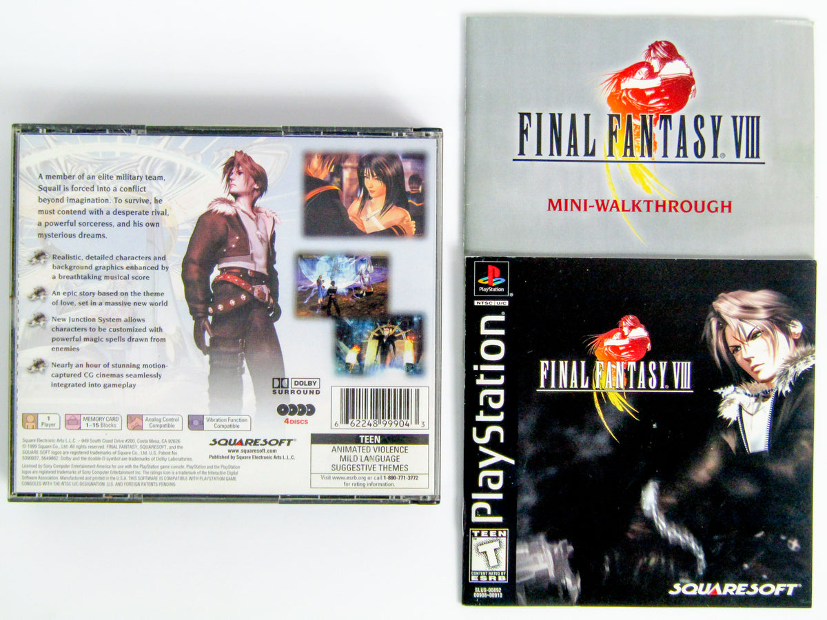 Final Fantasy VIII Per PS1 - Import Giappone NTSC-J - Completo Di Disco, Manuale, Custodia E Obi - RARO