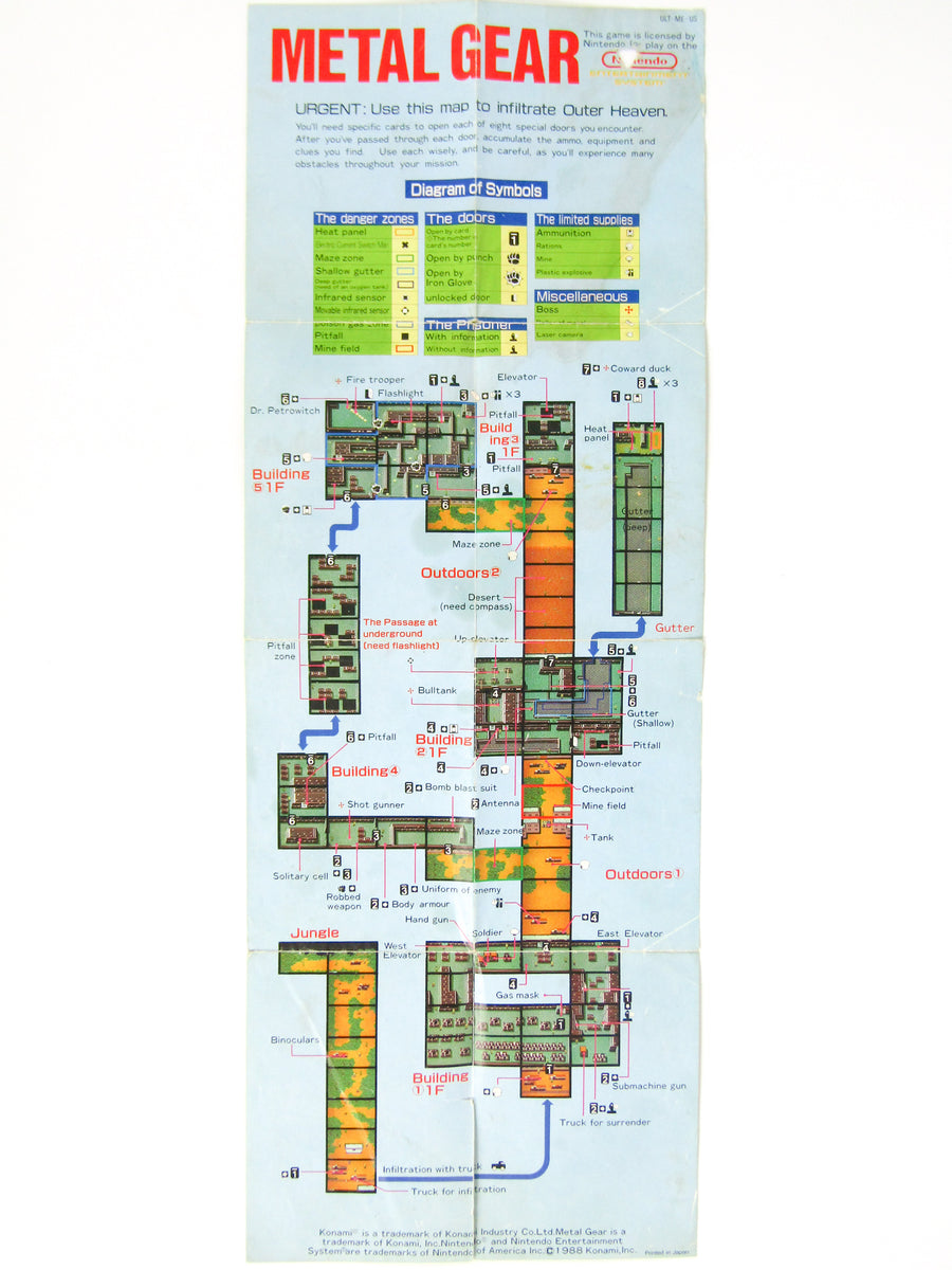 NES Metal Gear COMPLETE W/Rare Map store