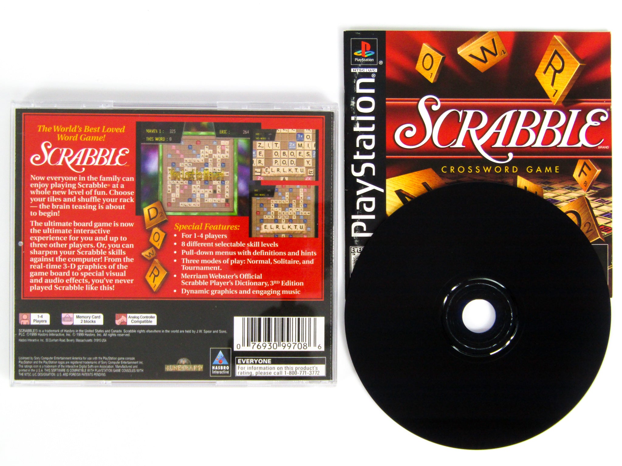 Jeu Scrabble Sur PlayStation 1 (PS1) - Version Française, En Très Bon état Complet