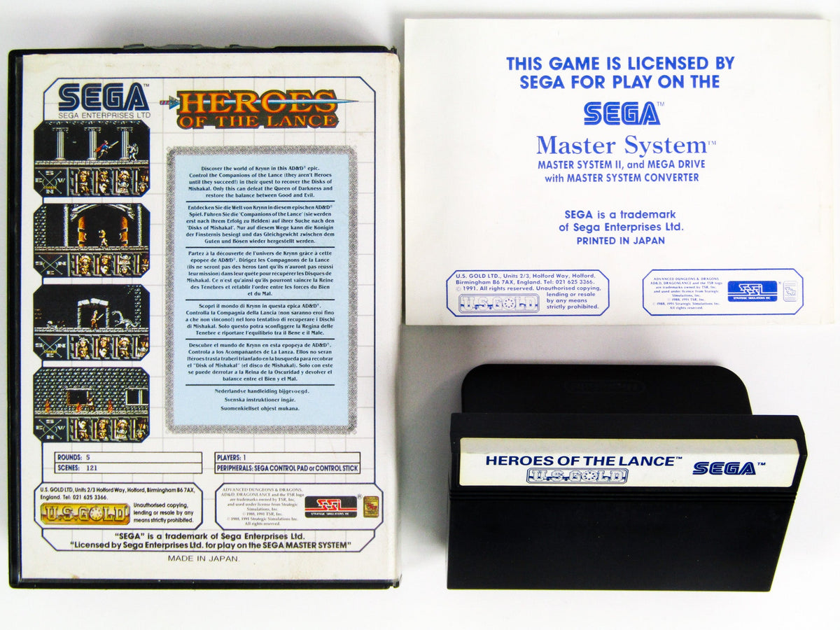 Advanced Dungeons & Dragons Heroes of the Lance - SEGA Master