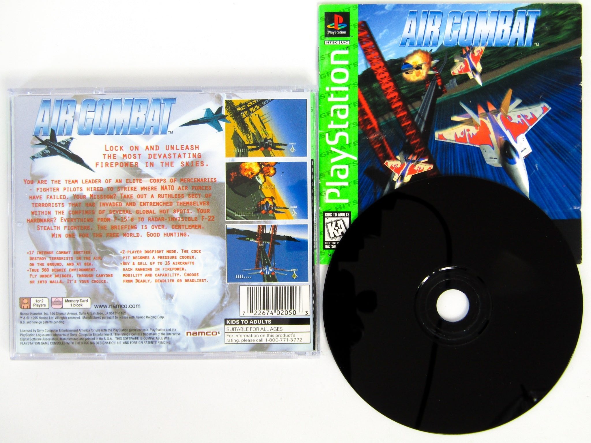 Jeu PS1 Air Combat - Complet (boîte, Notice) En Bon état