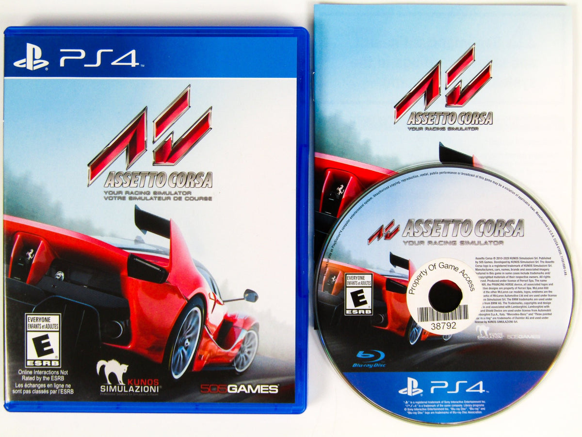 Assetto Corsa PS4 (Sony PlayStation 4) Racing Simulator Complete w/Manual  VGC 812872018805