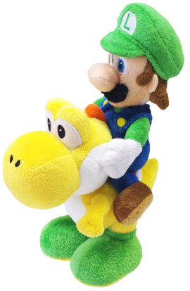 Peluche Luigi chevauchant Yoshi jaune 8'' [Little Buddy]