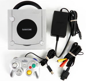 Nintendo GameCube System [DOL-101] Platinum with 1 Unofficial Controller