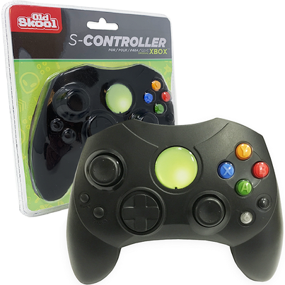 Black Wired S-Controller [Old Skool] (Xbox)