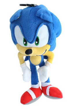 Peluche SEGA Sonic à clip avec pochette zippée 10"