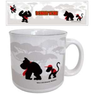 Donkey Kong DK & Diddy Kong Silhouette Ceramic Mug 20 oz
