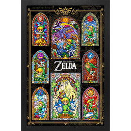 Legend of Zelda Wind Waker Stain Glass Collage Frame