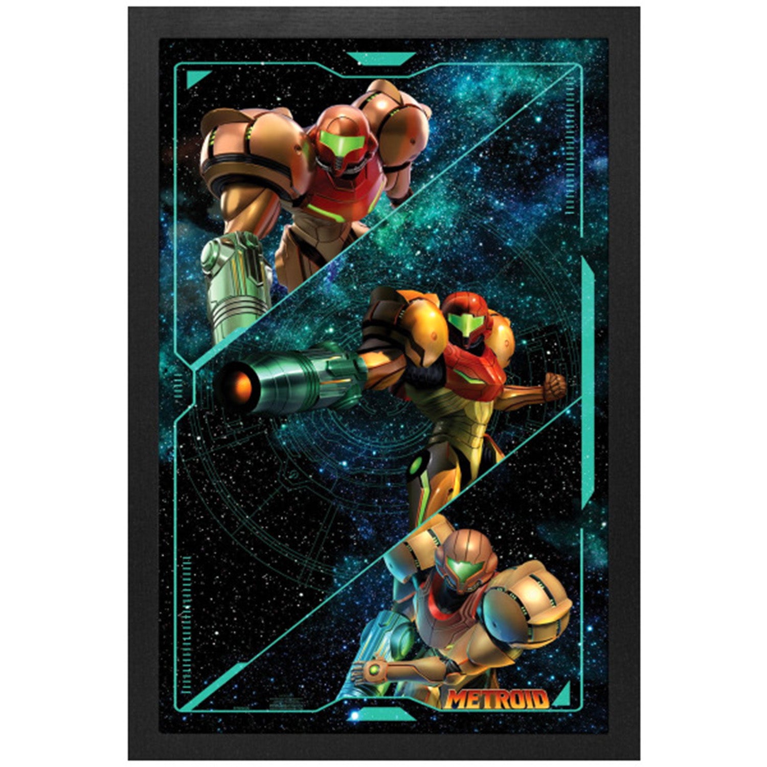 Cadre Metroid Samus trois poses