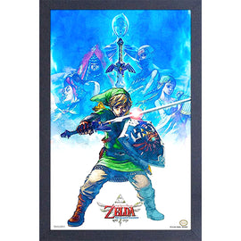 Cadre Legend of Zelda Skyward Sword Link pose défensive