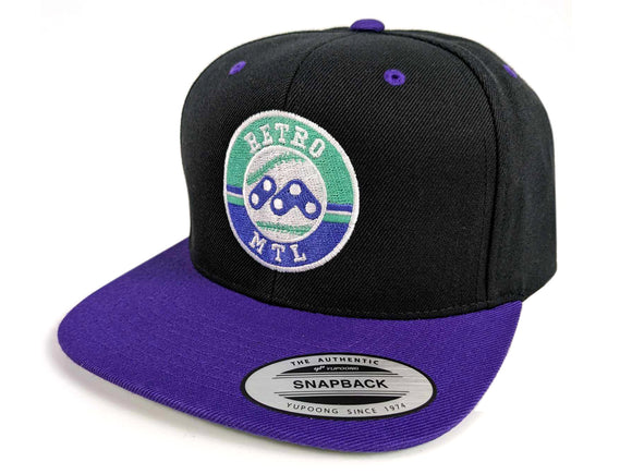 Snapback Cap [Baseball Logo]  Black and Purple