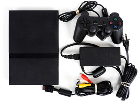 PlayStation 2 System Slim Black with 1 Unofficial Controller (PS2)