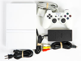 PlayStation 2 System Slim White with 1 Assorted Controller (PS2)