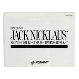 Jack Nicklaus' Golf [Manual] (Nintendo / NES)