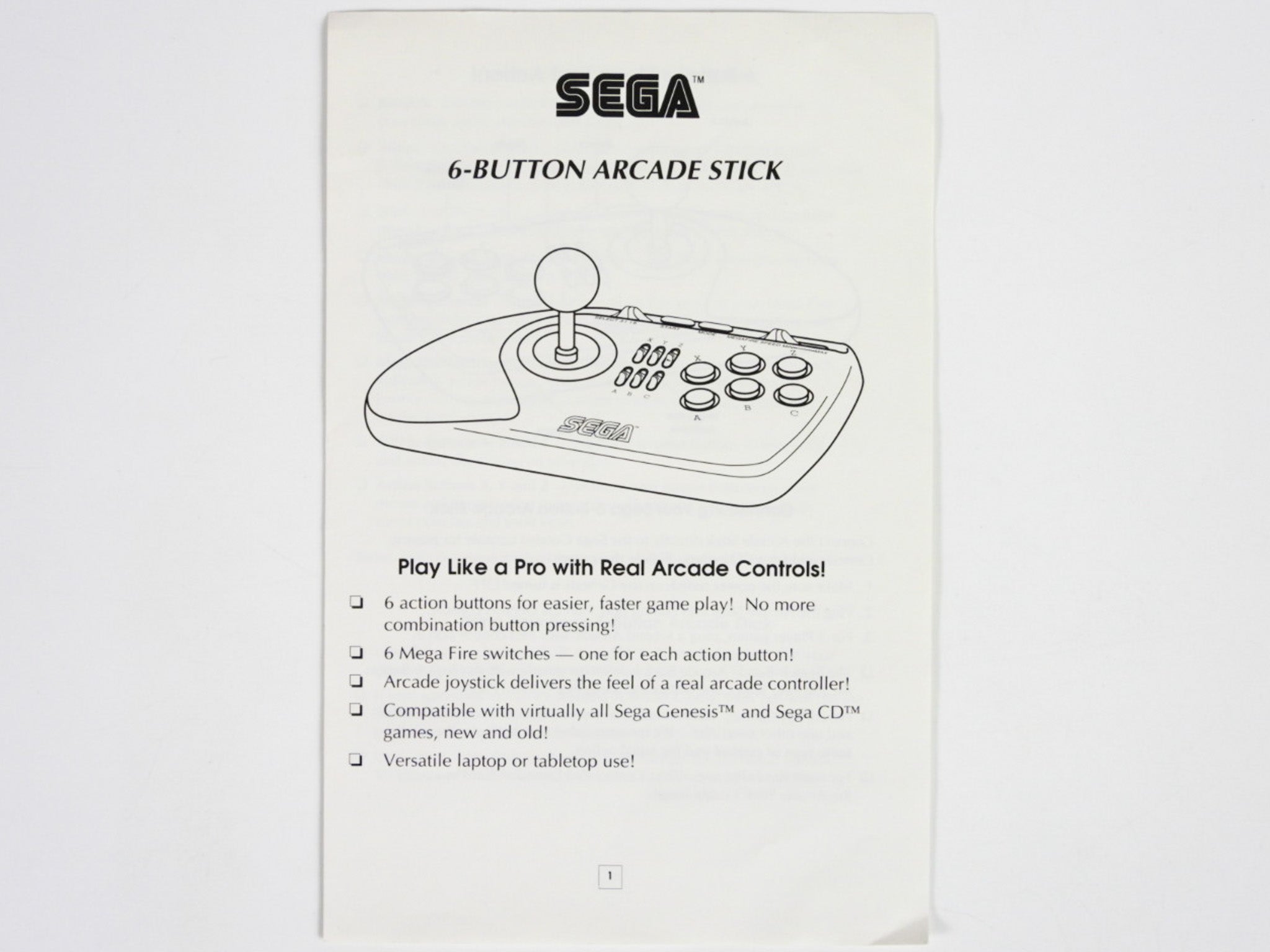 Sega 6-Button Arcade Stick [Manual] (Sega Genesis) – RetroMTL