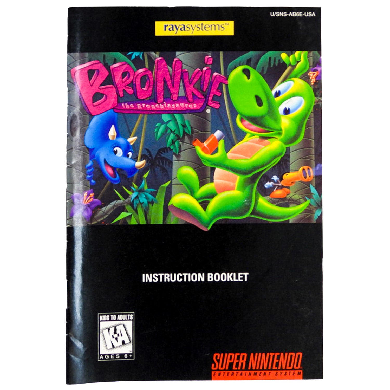 Bronkie The Bronchiasaurus [Manual] (Super Nintendo / SNES) – Retro MTL