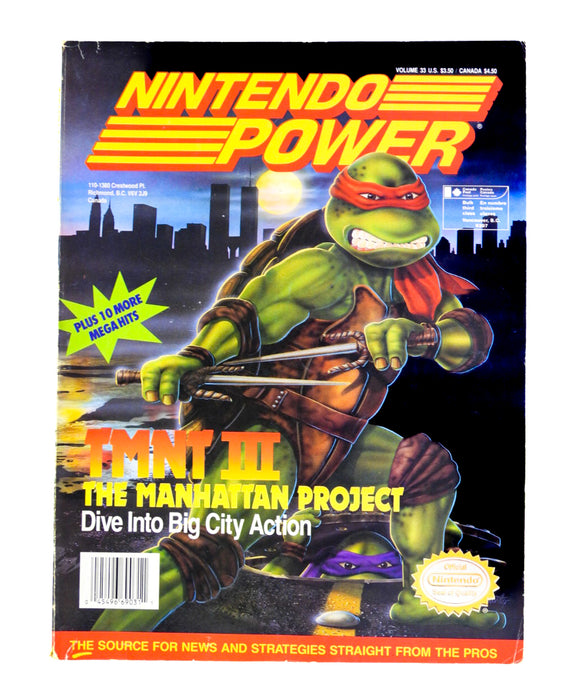 TMNT III: The Manhattan Project [Volume 33] [Nintendo Power] (Magazines)