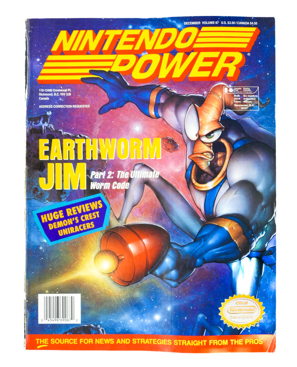 Earthworm Jim [Volume 67] [Nintendo Power] (Magazines)