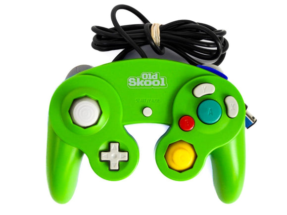 Green & Blue Wired GameCube Controller [Old Skool] (Nintendo Wii / Gamecube)