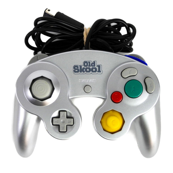 Silver Wired GameCube Controller [Old Skool] (Nintendo Wii / Gamecube)