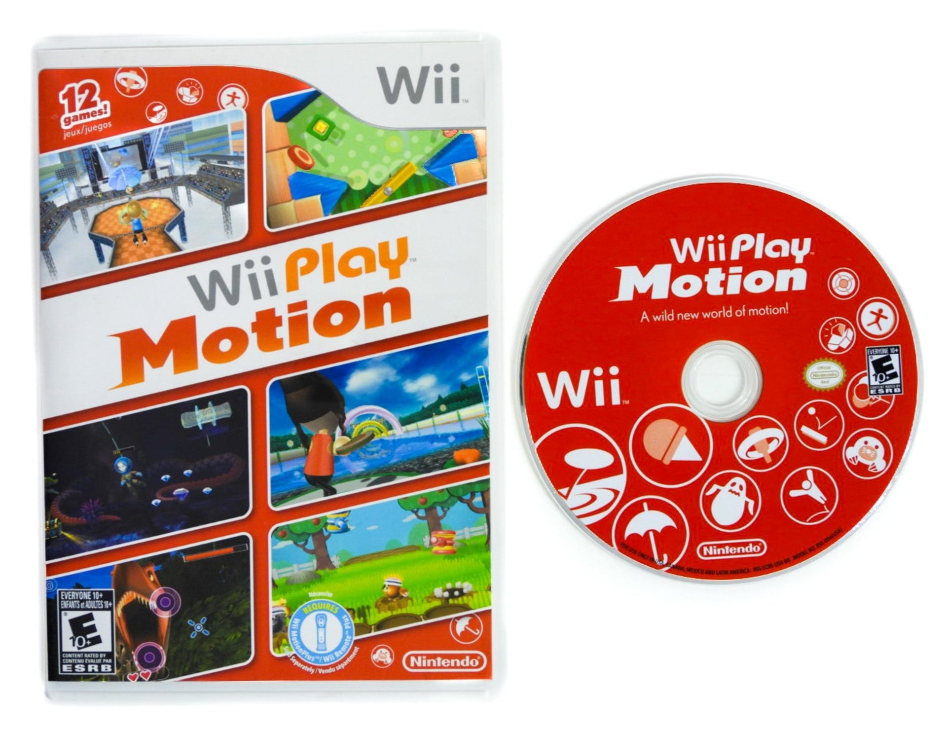 Boîte Vide Wii Motion Play + Notices + Code VIP – Pack Jeu Et Manette Rouge, Sans Jeu