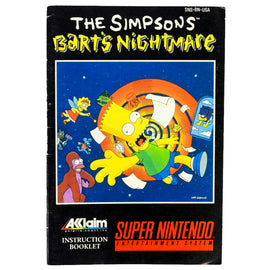 The Simpsons: Bart's Nightmare [Manual] (Super Nintendo / SNES)