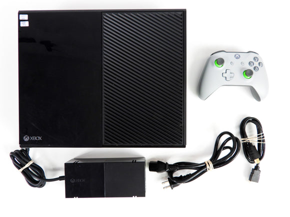 Black Xbox One 500 GB System + Gray & Green Wireless Controller (Xbox One)