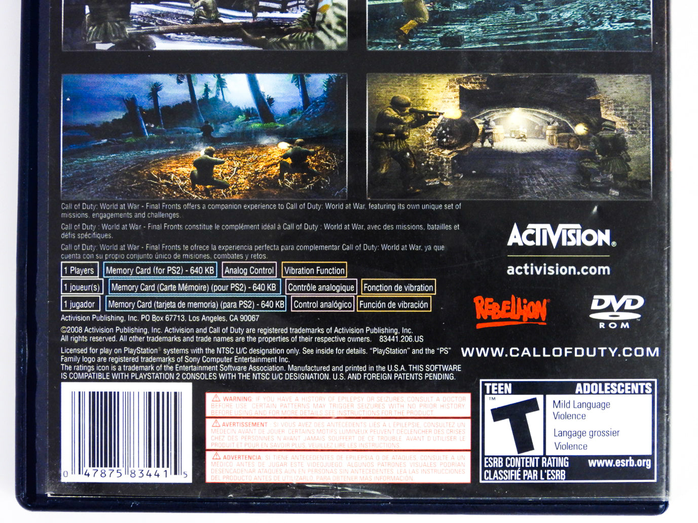 Où Lyrique Grand chêne call of duty world at war final fronts ps3 livraison à do Où Lyrique Grand chêne call of duty world at war final fronts ps3 livraison à do