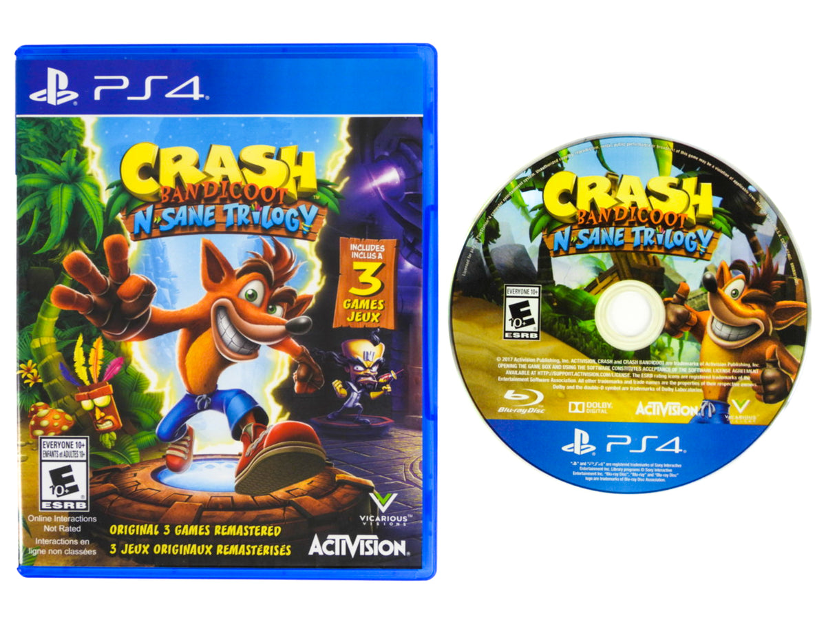 Jeu PS4 Crash Bandicoot N. Sane Trilogy - Bon état, Sans Notice