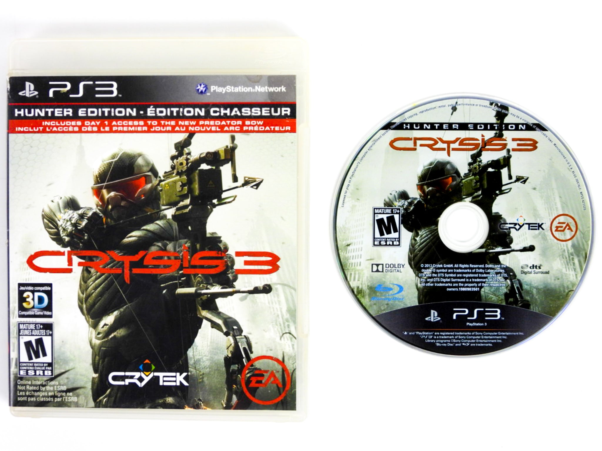 Crysis 3 Hunter Édition EA sony PLAYSTATION 3 PS3 Excellent État Crysis 3 Hunter Édition EA sony PLAYSTATION 3 PS3 Excellent État