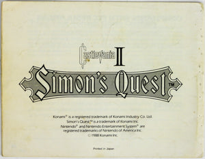 Castlevania II 2 Simon's Quest [Manual] (Nintendo / NES)