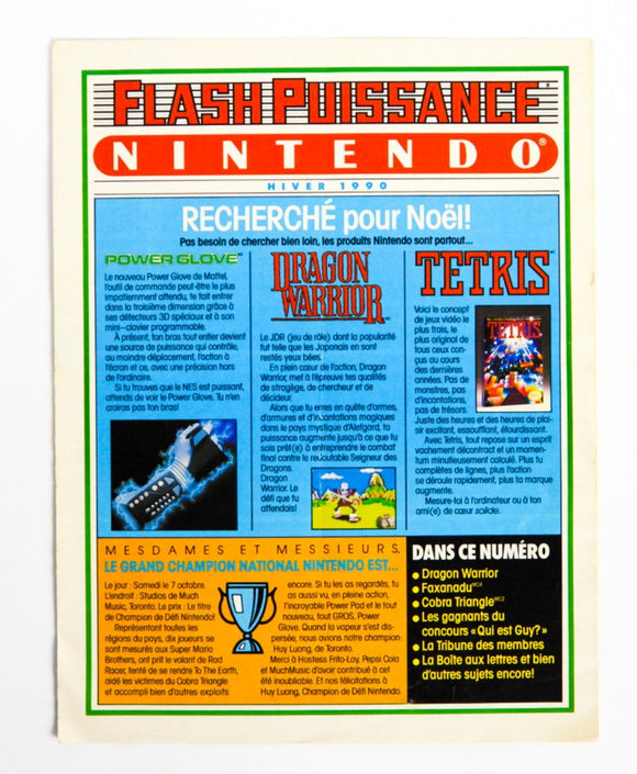 Nintendo Flash Puissance [French Version] [Hiver 1990] [Nintendo Power Flash] (Magazines)
