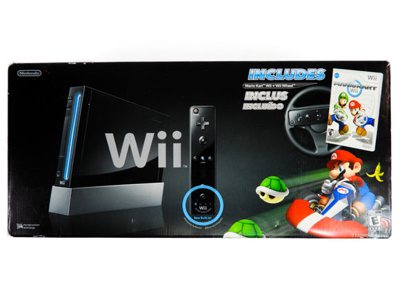 Black Wii System [Mario Kart Bundle] [RVL-001] (Nintendo Wii)