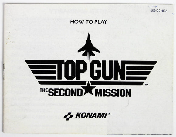Top Gun The Second Mission [Manual] (Nintendo / NES)