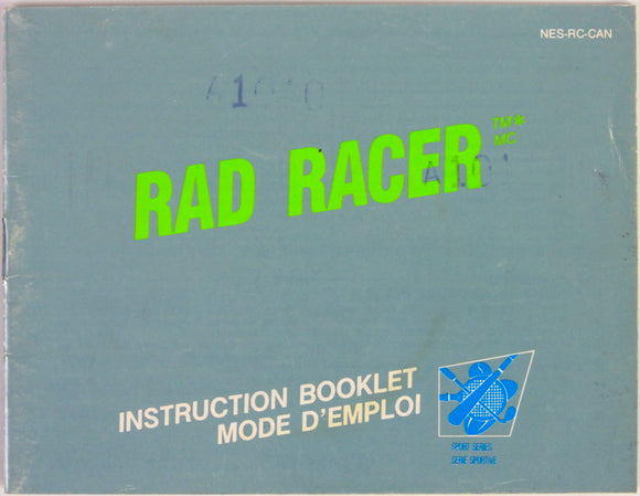 Rad Racer [CAN Version] [English And French Version] [Manual] (Nintendo / NES)