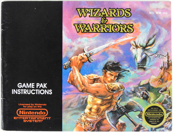 Wizards And Warriors [Manual] (Nintendo / NES)