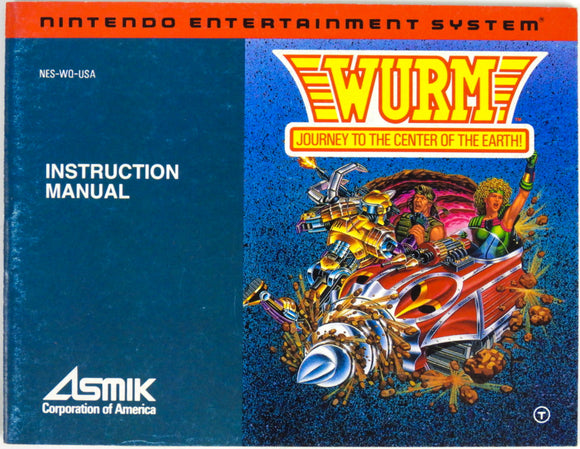 Wurm Journey to the Center of the Earth [Manual] (Nintendo / NES)