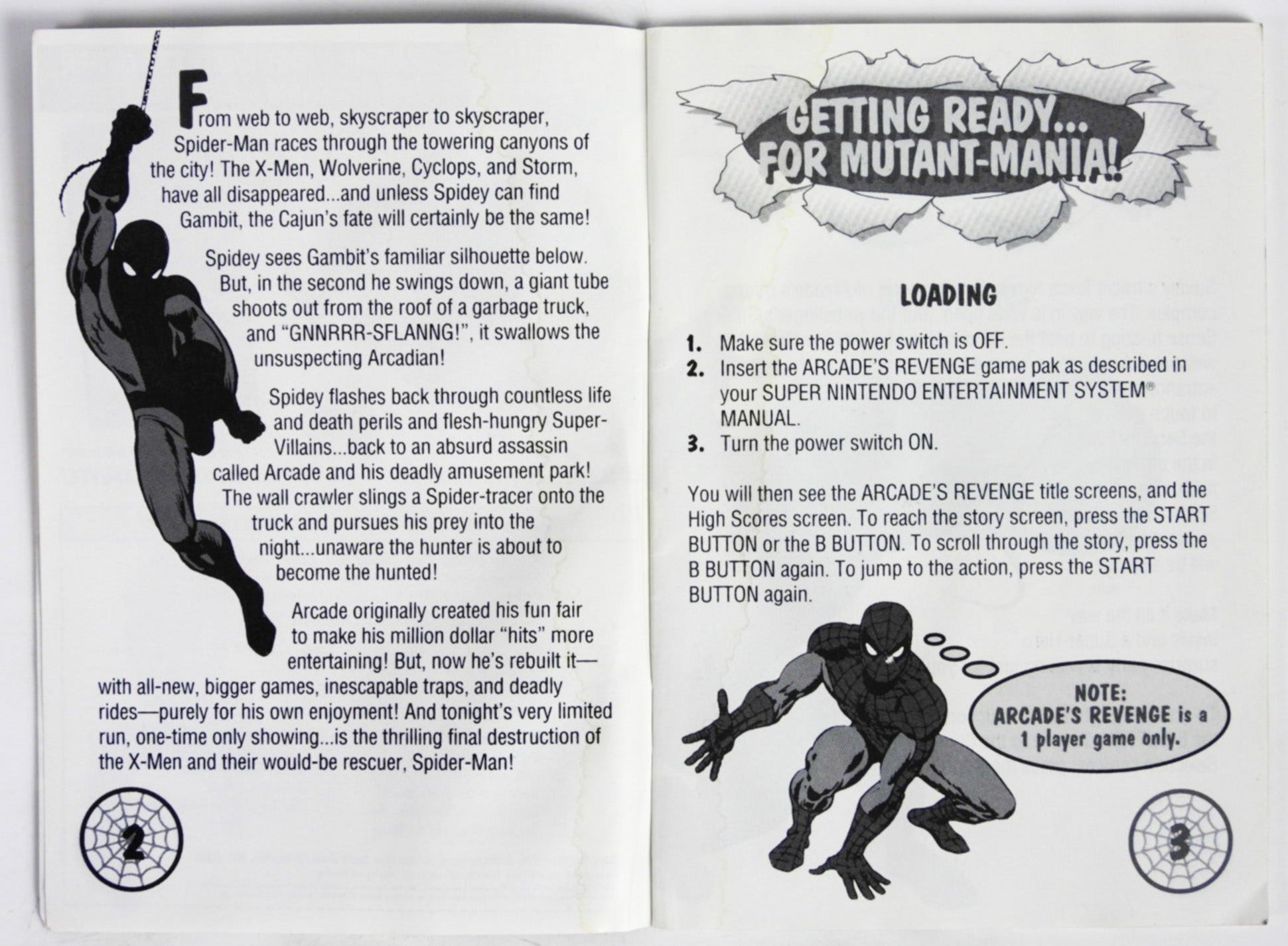 Spiderman X-Men Arcade's 2024 Revenge for Sega Game Gear *Manual Only