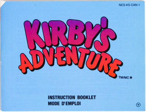 Kirby's Adventure [CAN Version] [French Version] [Manual] (Nintendo / NES)