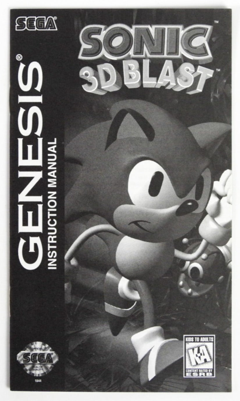 Sega Genesis Mega Drive Sonic 3D Blast Tectoy complete box manual poster  perfect