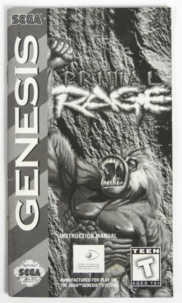 Primal Rage [Manual] (Sega Genesis)