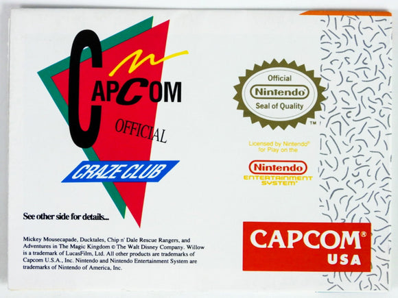 Capcom Official Craze Club [Poster] (Nintendo / NES)