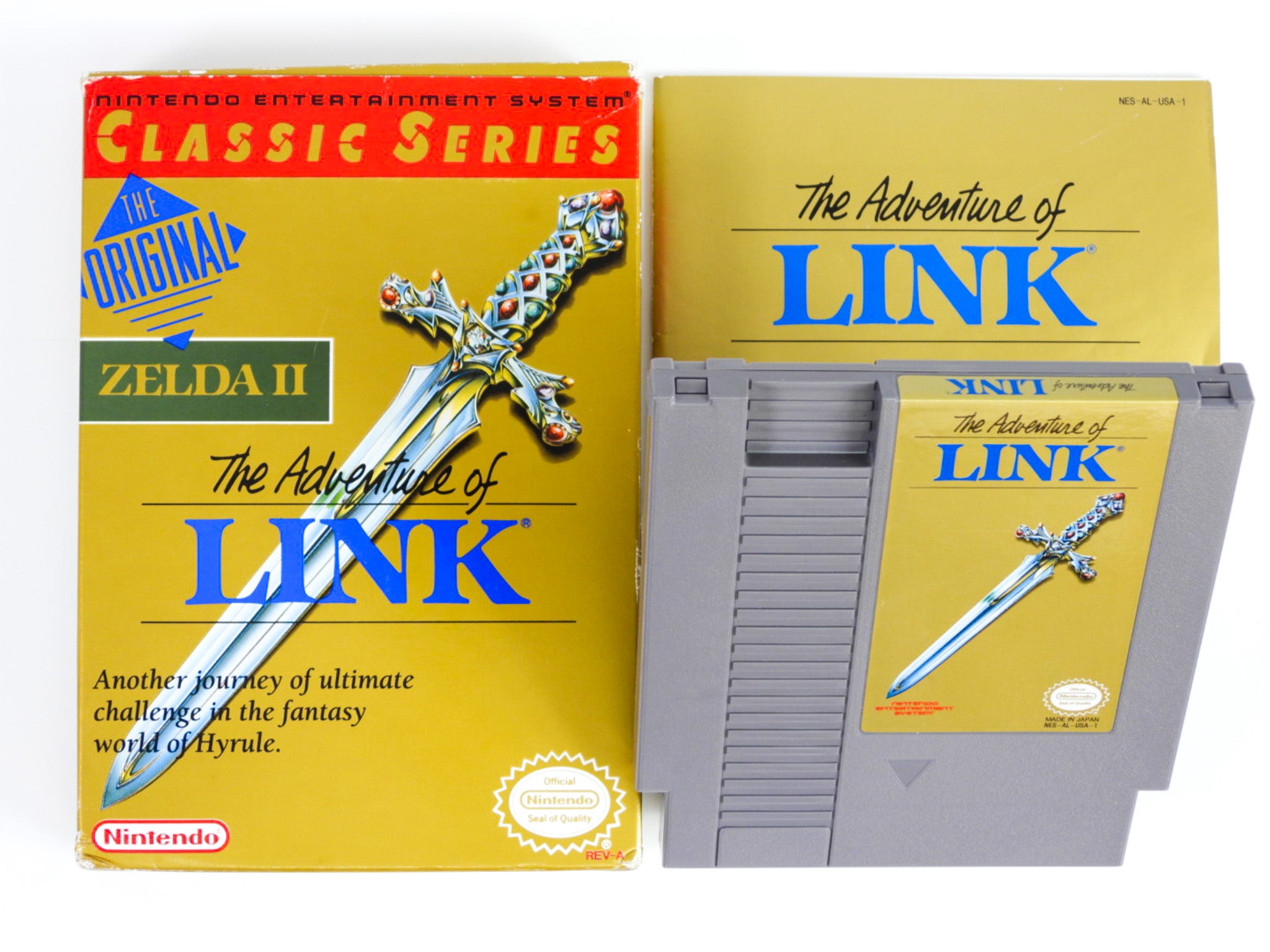 ZELDA II THE ADVENTURE OF LINK - CARTOUCHE 100% ORIGINALE ZELDA II THE ADVENTURE OF LINK - CARTOUCHE 100% ORIGINALE