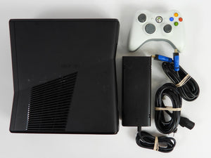Black Xbox 360 Slim System 250GB + White Wireless Controller (Xbox 360)